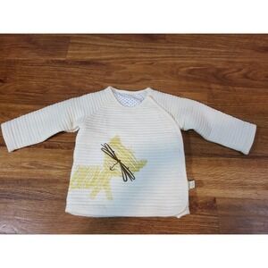 Pure Born Size 3T Pale Yellow Quilted Long Sleeve Cat Embroidered